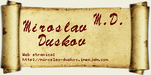 Miroslav Duškov vizit kartica